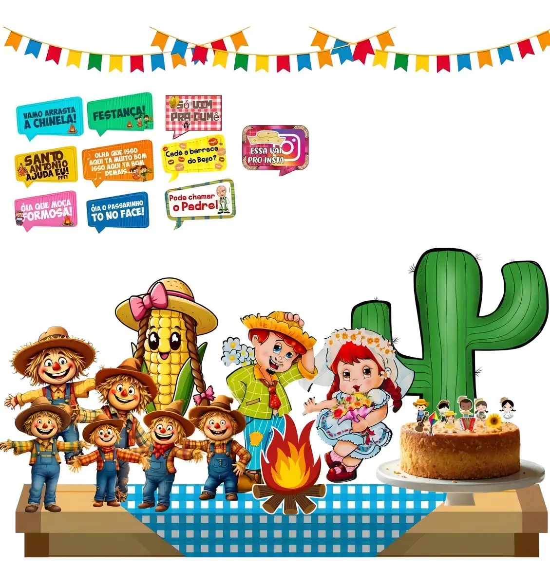 Kit Decoração Festa Junina Completo 33 Itens Mesa São João Jufiori