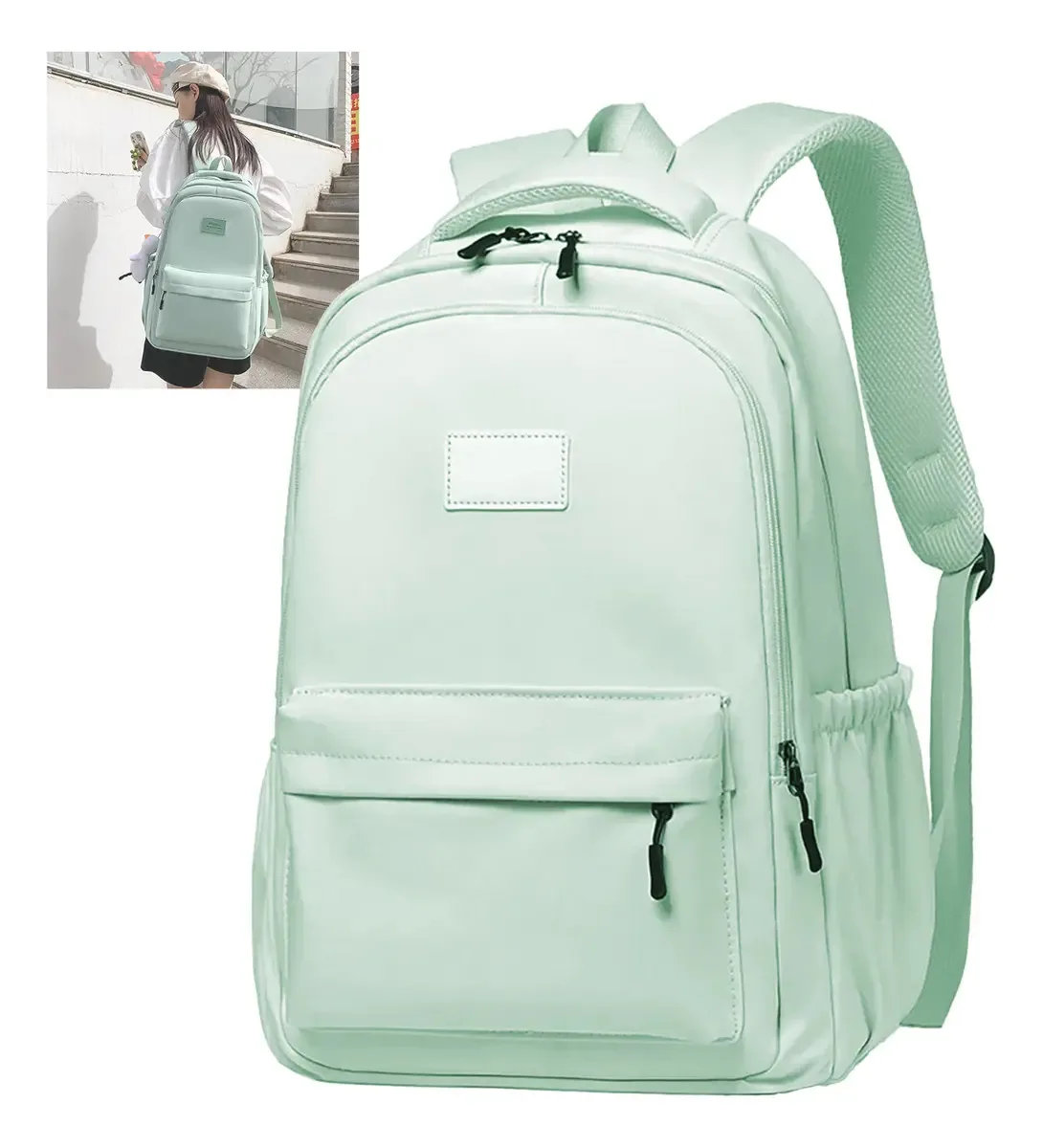 Mochilas escolares, mochilas de viagem, laptop, 15,6 polegadas, bolsa anti-roubo impermeável de grande capacidade, mochilas femininas para homens, verdes