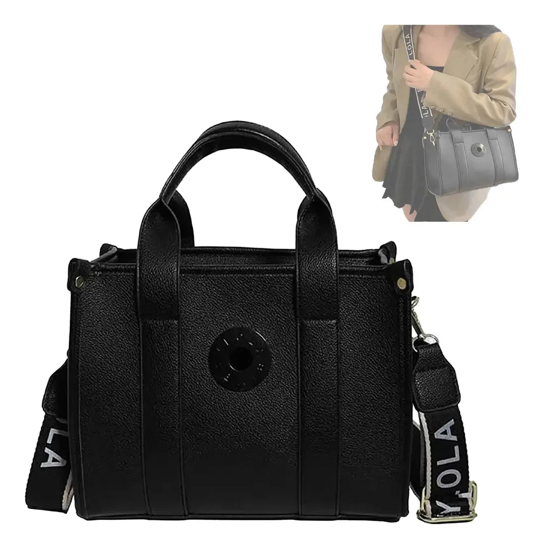 Bolsa feminina Bolsa de ombro tiracolo Mariconera feminina preta