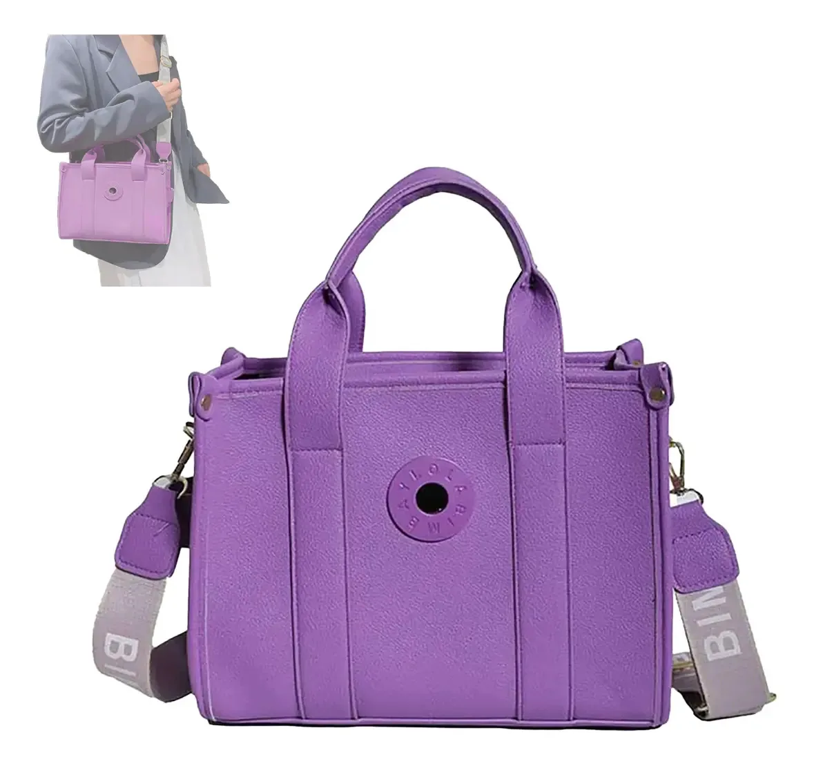 Bolsa feminina, bolsa de ombro tiracolo, mariconera, violeta feminina