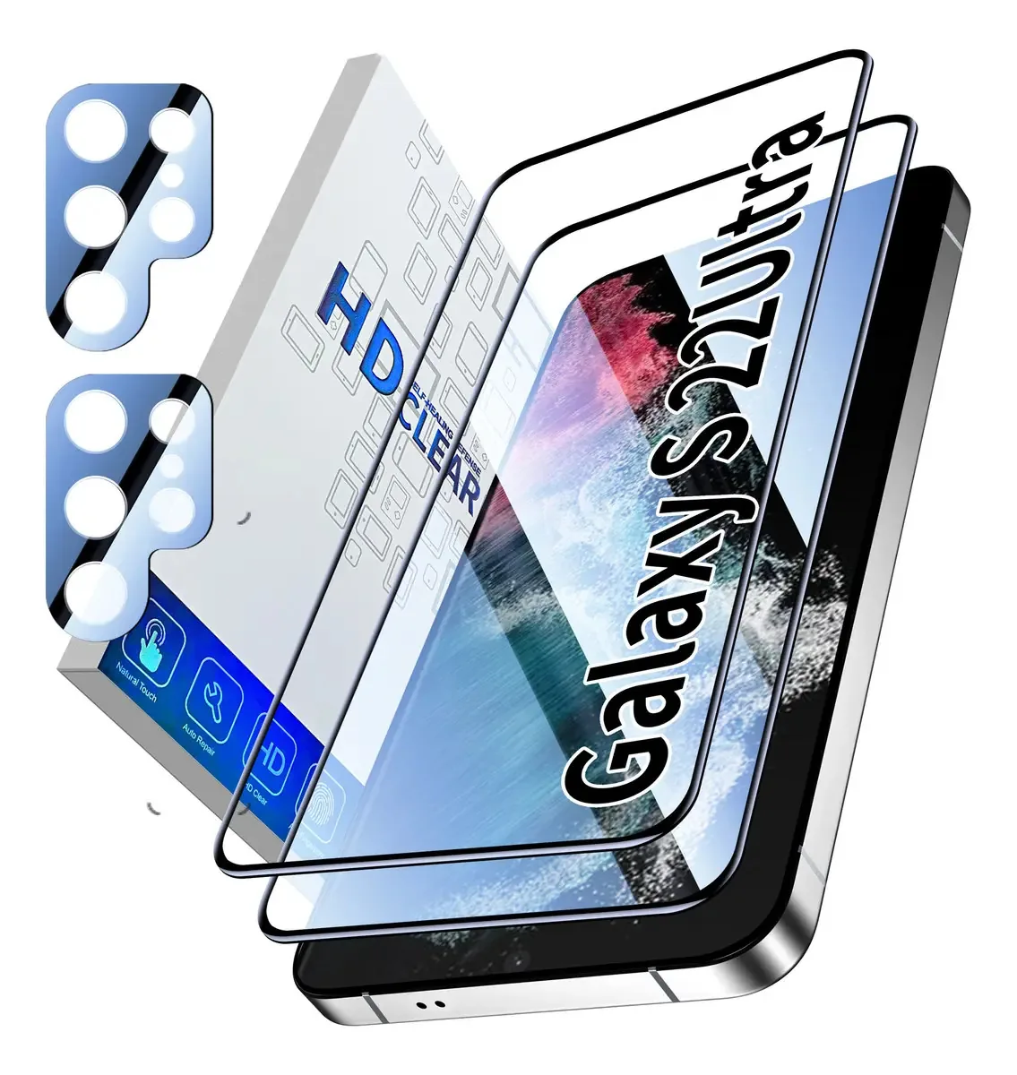 2 lentes e filme de 2 lentes para Samsung Galaxy S22 Ultra 5g
