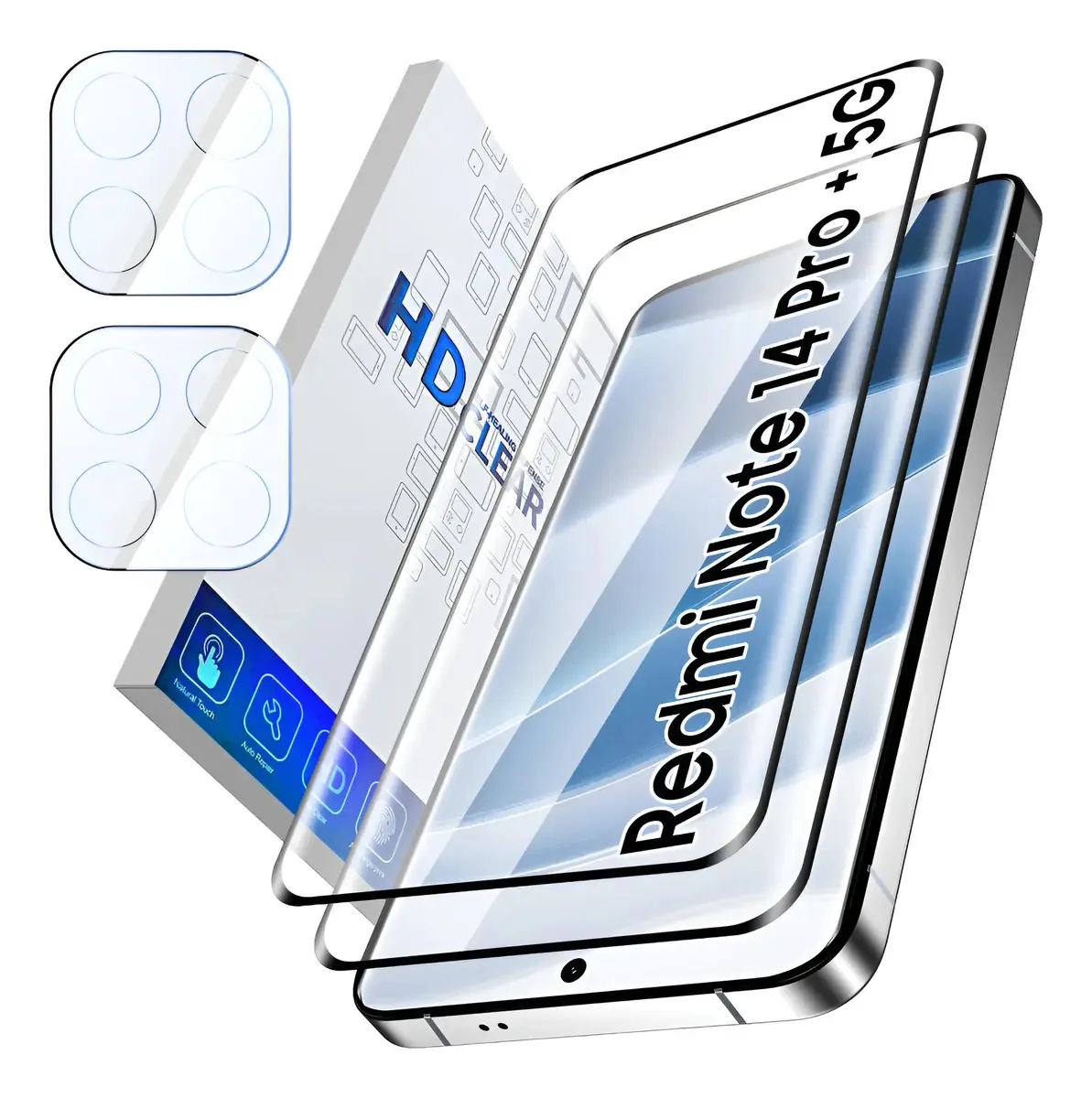2 lentes temperadas e 2 lentes para Xiaomi Redmi Note 14 Pro + 5g