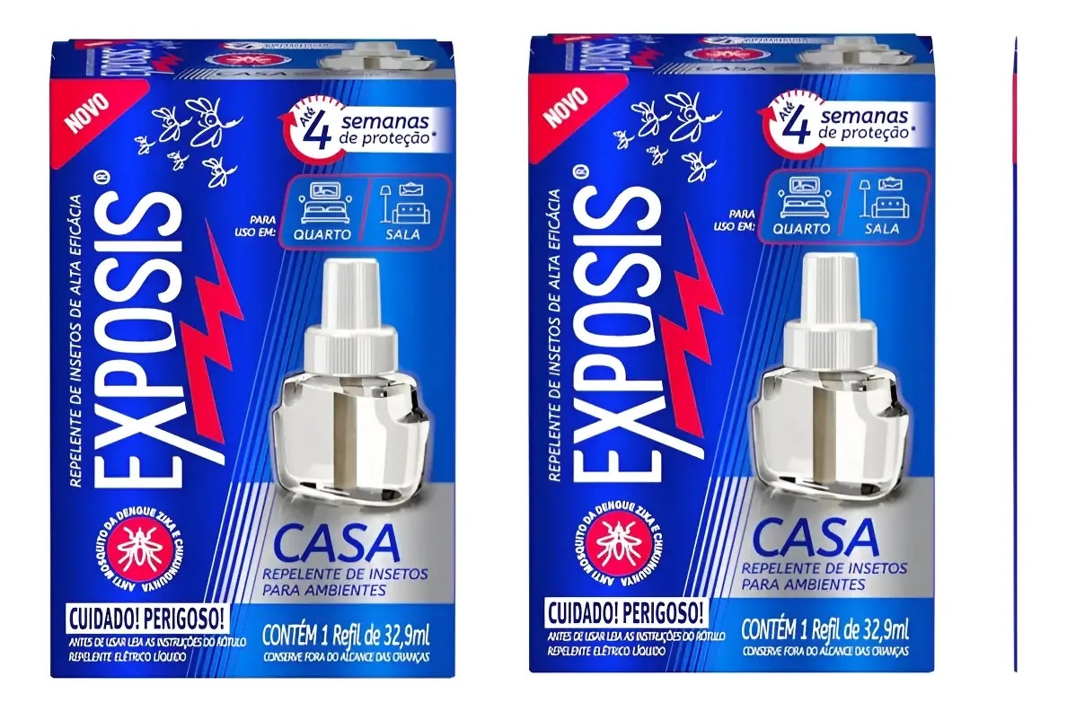 Kit 2 Exposis Casa Repelente Elétrico 2 Refil De 32,9ml