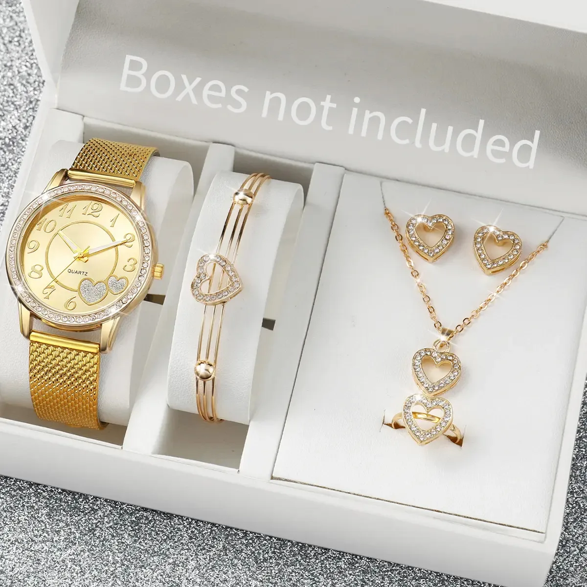 Conjunto 6 Relógios Femininos Pulseira Plástica Coração