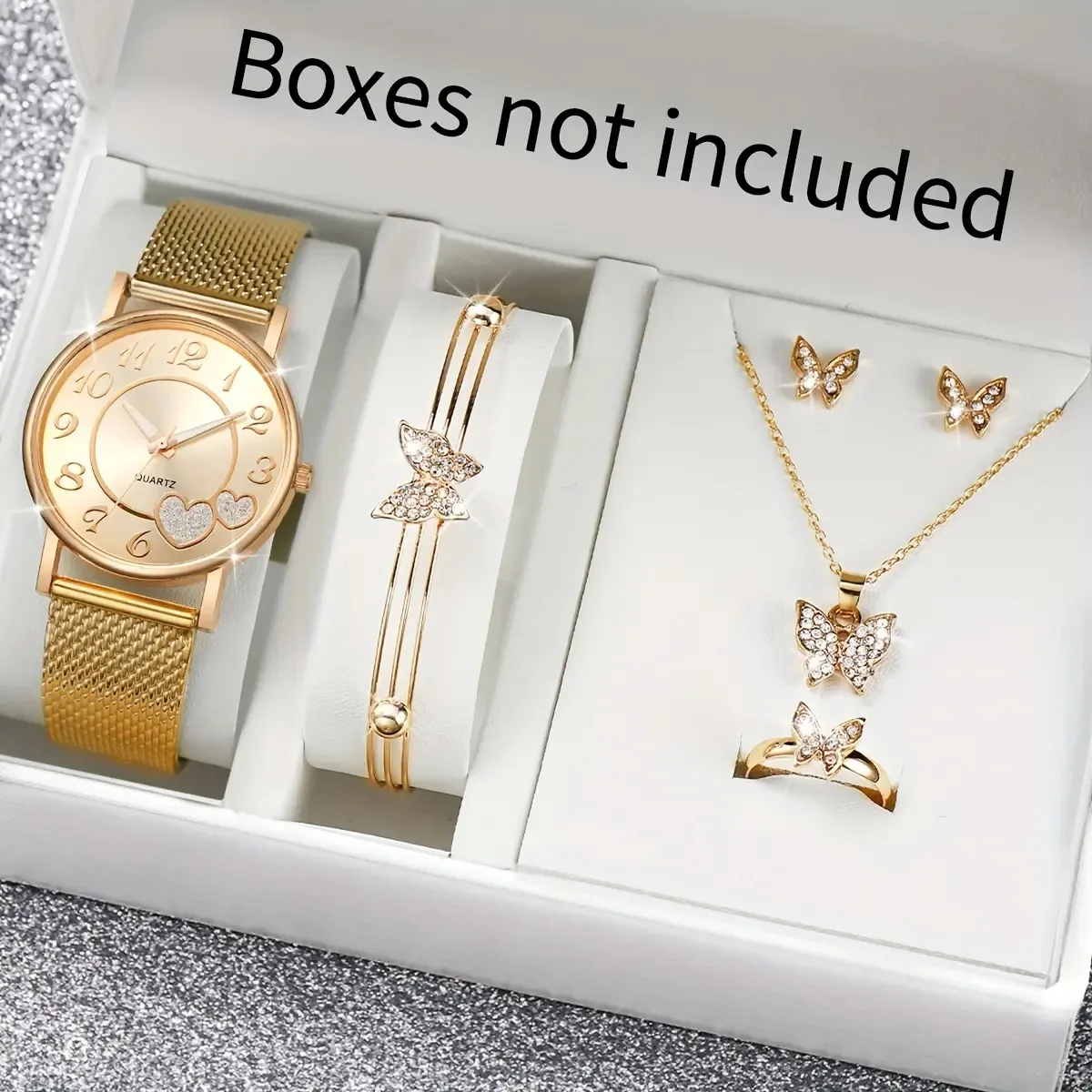 Conjunto C/ 6 Relógios Femininos Pulseira De Coração