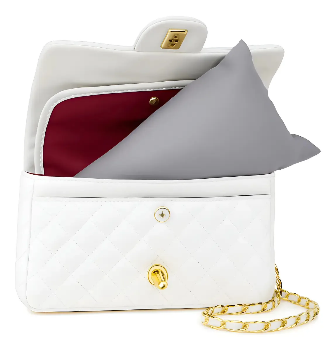 Enchimento Para Bolsa Premium P 27x16 Tecido Cinza Liso Mandy Colmeias