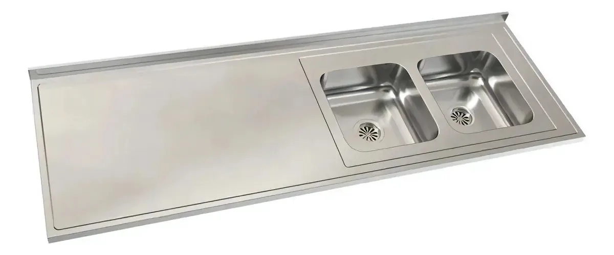 Bancada com pia C37 Right 140x61 Johnson Quality Without 304