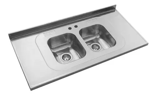 Bancada de aço inoxidável Johnson 120x61cm Bacha Cc28 centrada