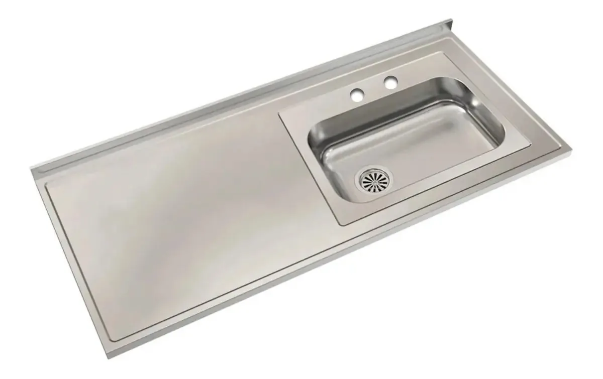 Bancada de aço inoxidável Johnson 140x61 cm Eixo direito Zz52