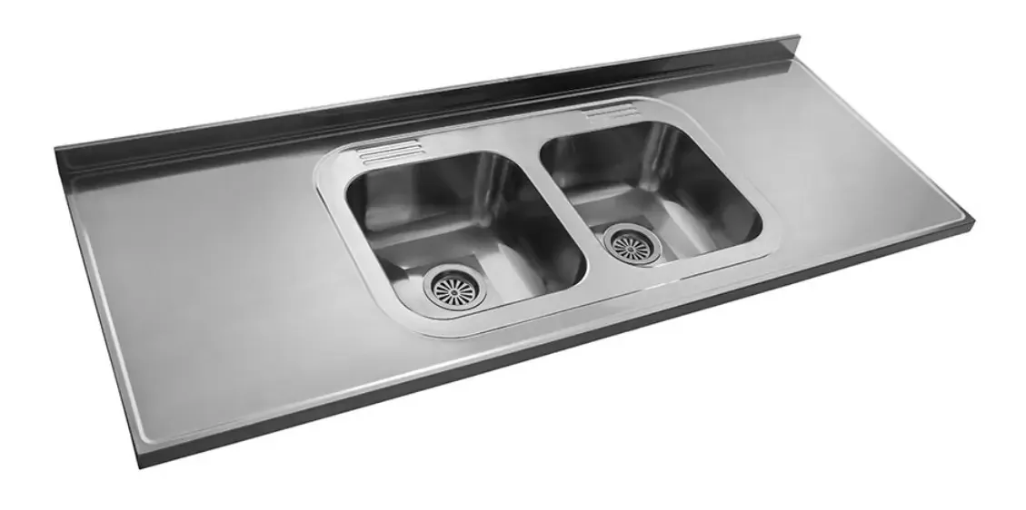 Bancada de aço inoxidável Johnson 160x61cm Ccha Cc37 centrada
