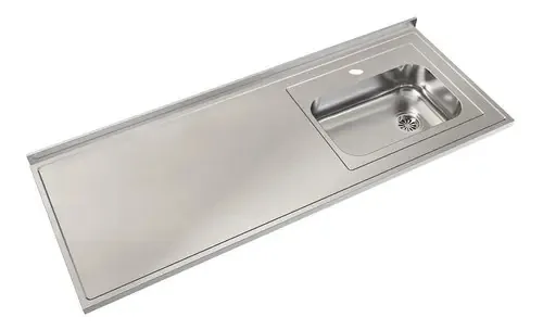 Bancada de aço inoxidável Johnson 160x61 cm Eixo direito Zz52