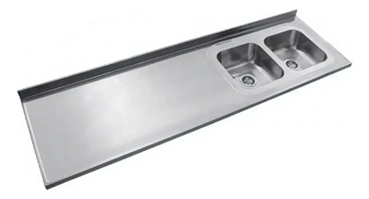 Bancada de aço inoxidável Johnson 180x61cm Bacha Cc37 Right