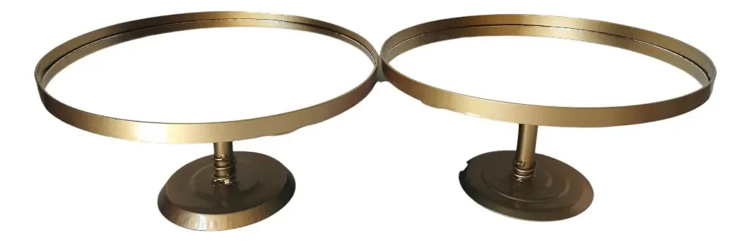 Kit Bandejas Para Decoração Festa E Casa 2 Peças Rose Gold Cor Dourado