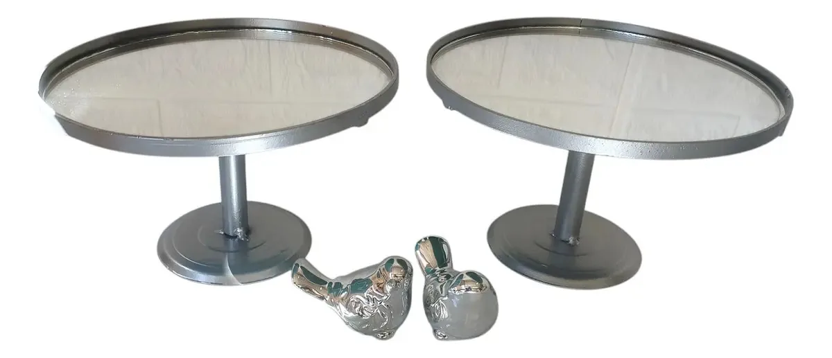 Kit Bandejas Para Decoração Festa E Casa 2 Peças Rose Gold Cor Prateado
