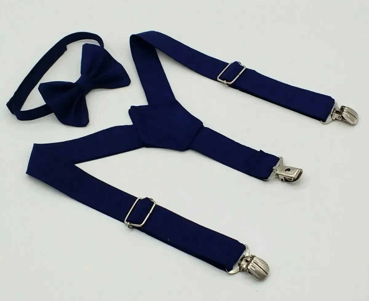 Kit Suspensório E Gravata Infantil Atacado Cor Azul-marinho