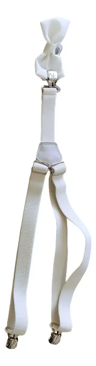 Kit Suspensório E Gravata Infantil Atacado Cor Off-white