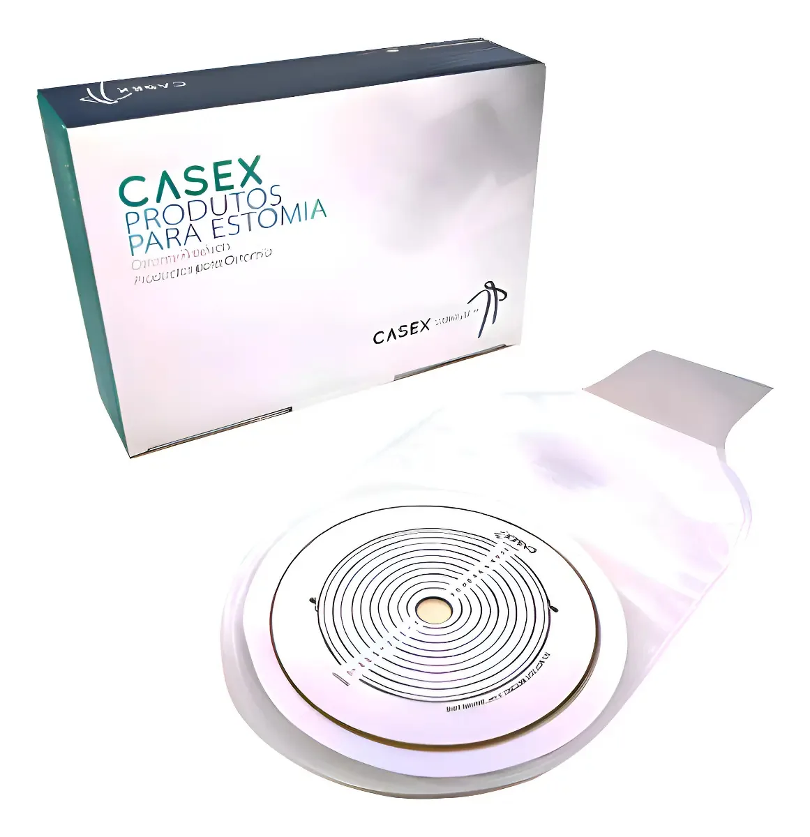10 Bolsas Colostomia Ostomia Coletor Recortável 64mm - Casex Cor Transparente