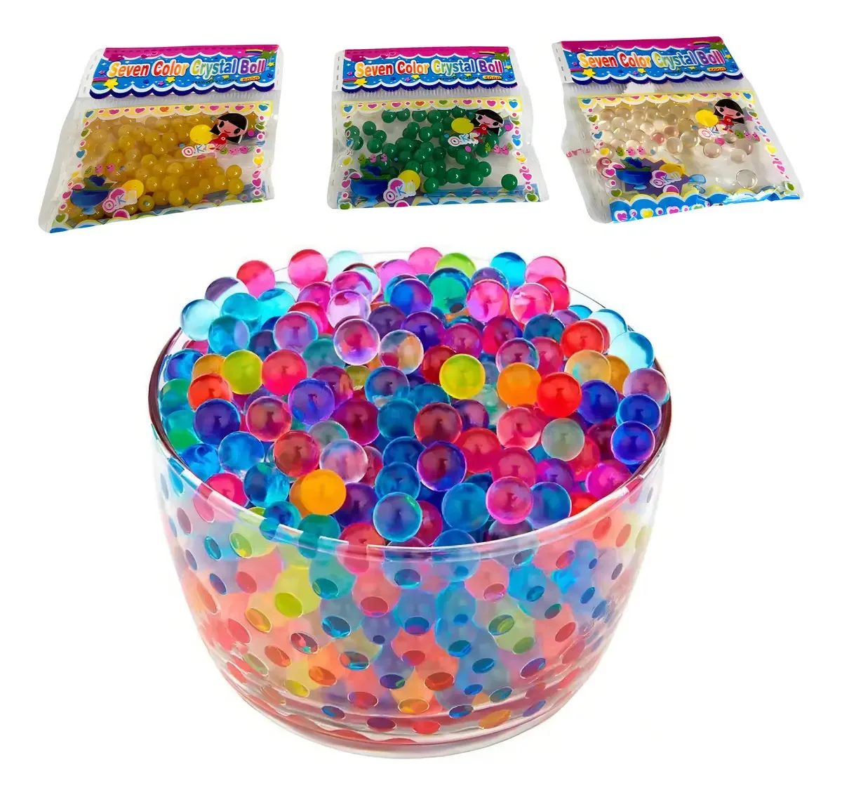 Bolinhas De Gel Para Decoração 10mm - 3 Saquinhos Coloridos Cor Sortido