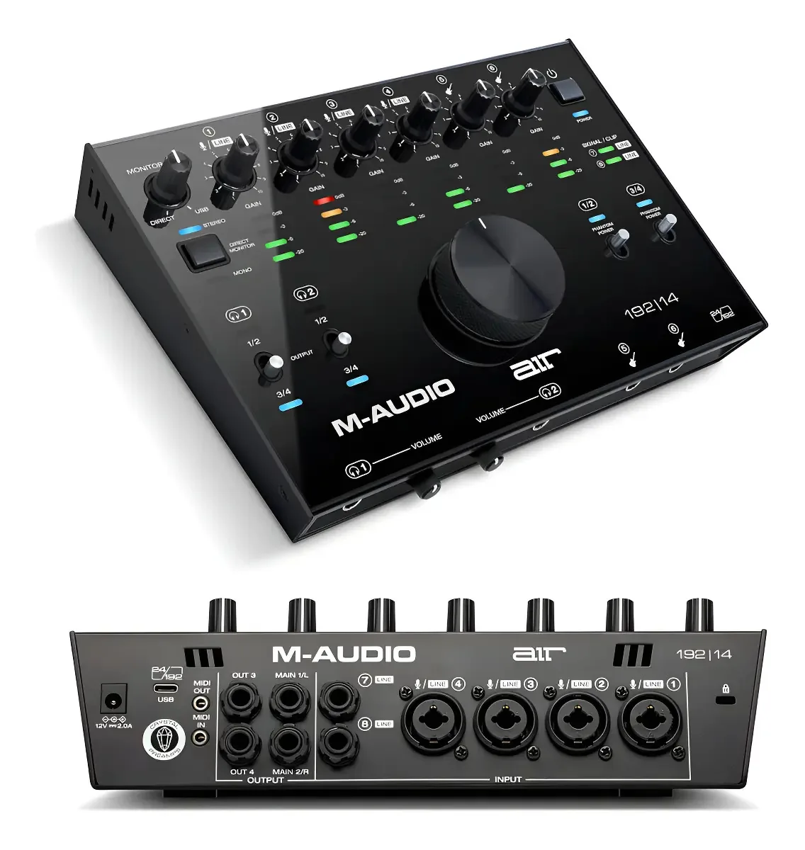 Interface de Áudio M-Audio AIR 192|14 USB MIDI de 8 Entradas e 4 Saídas