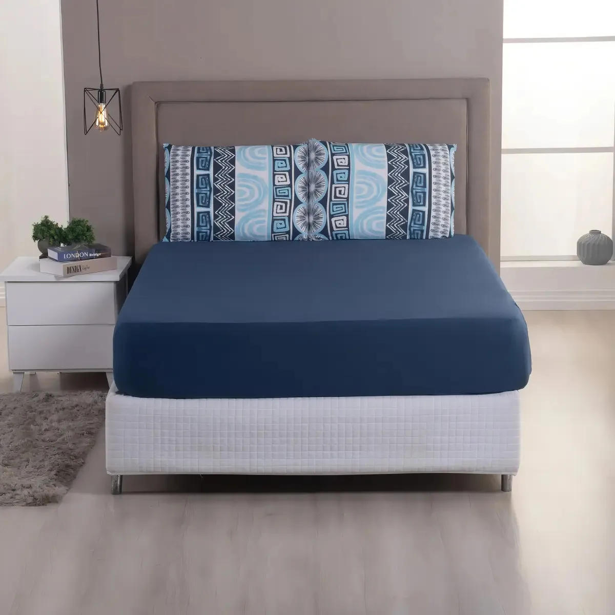 Jogo Cama Solteiro Stinely Casa 100% Algodão Malha Maori 2 Peças