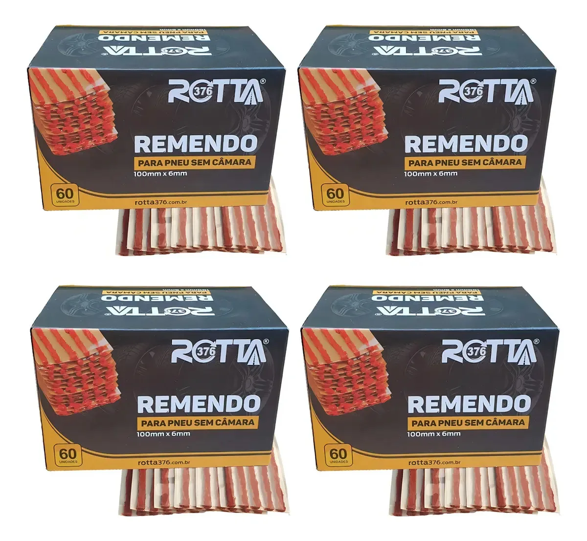 Reparo de Pneus Rotta 6mm Macarrão 10cm 60 Unidades Carro Caminhonete