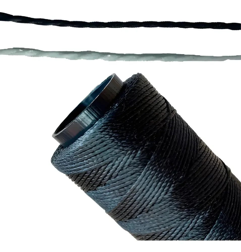Linha Encerada Costura Artesanal 1mm Resistente Rápido Cor Preto