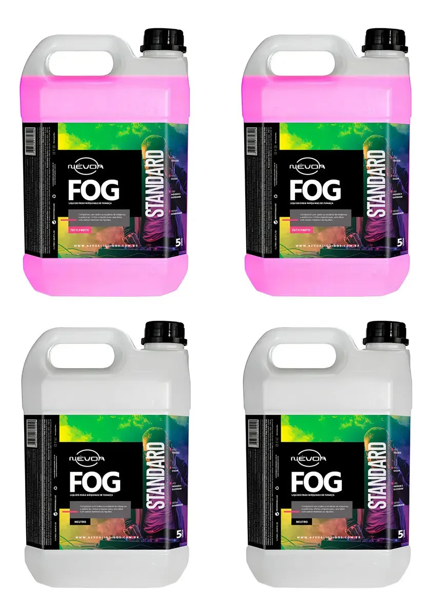 Líquido Para Maquina Fumaça 5 Lts 2 Tutti-frutti + 2 Neutro