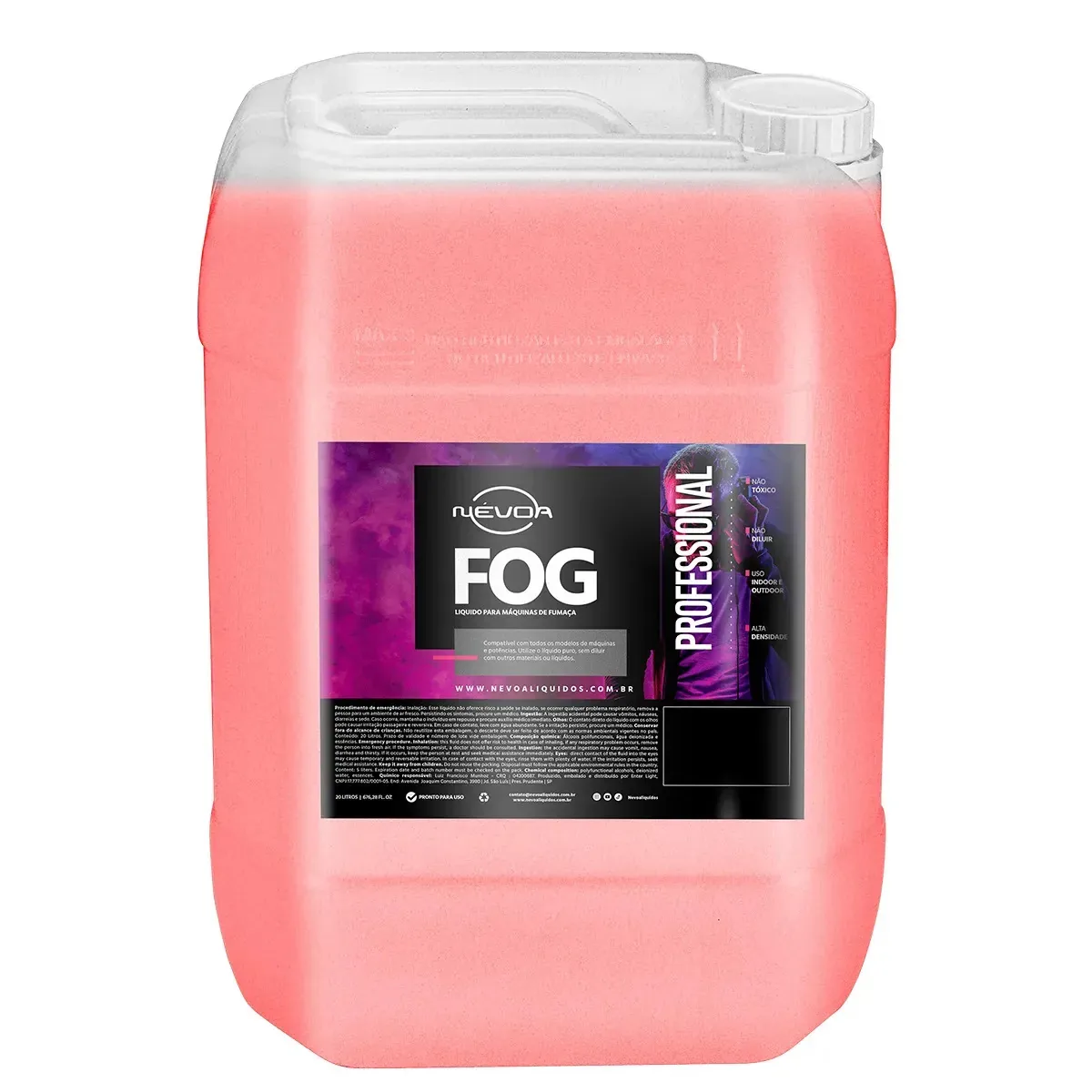 Líquido Para Maquina De Fumaça 20 Litros Morango Professional Nevoa