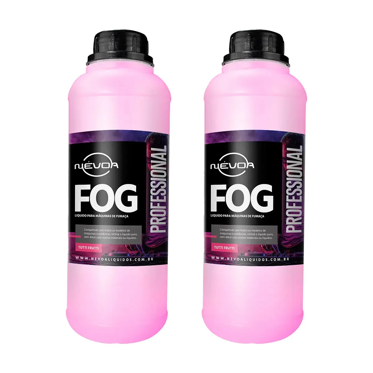 Kit 2 Líquidos Para Máquina De Fumaça 1 Litro Tutti-frutti Fog Professional Névoa