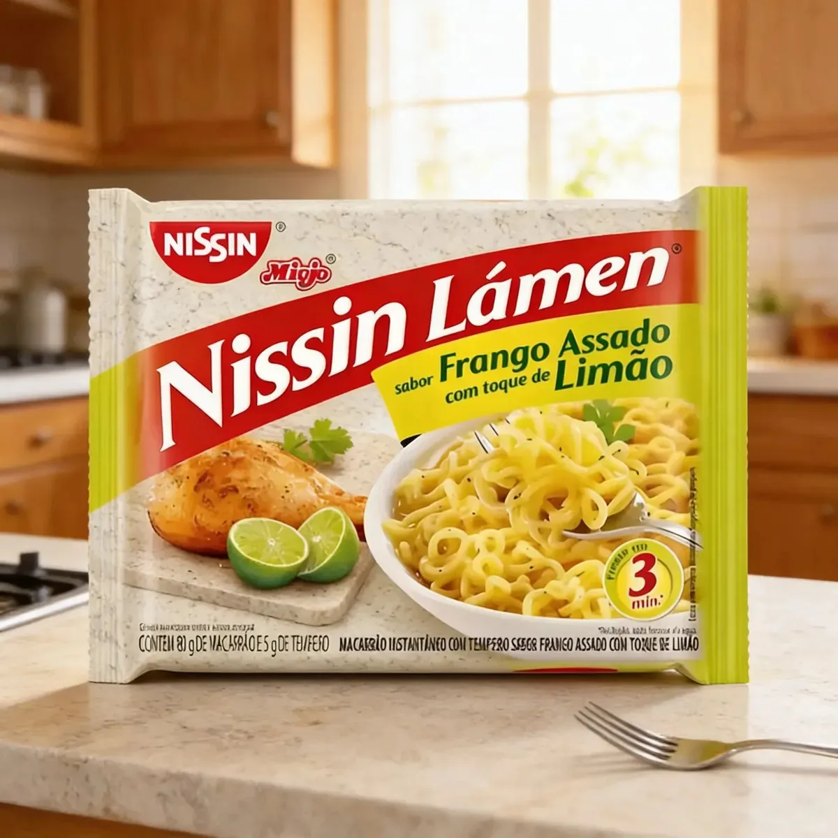 Kit 10 Nissin Macarrão Instantâneo Sabor Frango Assado 85g
