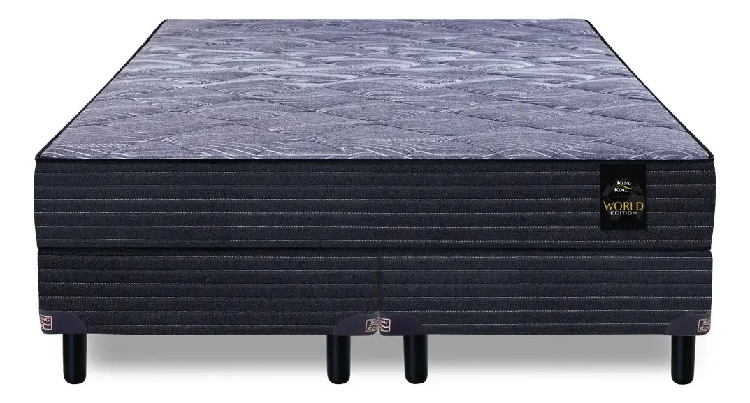 Conjunto de colchões e camas King Koil Devon Super King 200x200x26 Bonnell Firm Springs cinza escuro