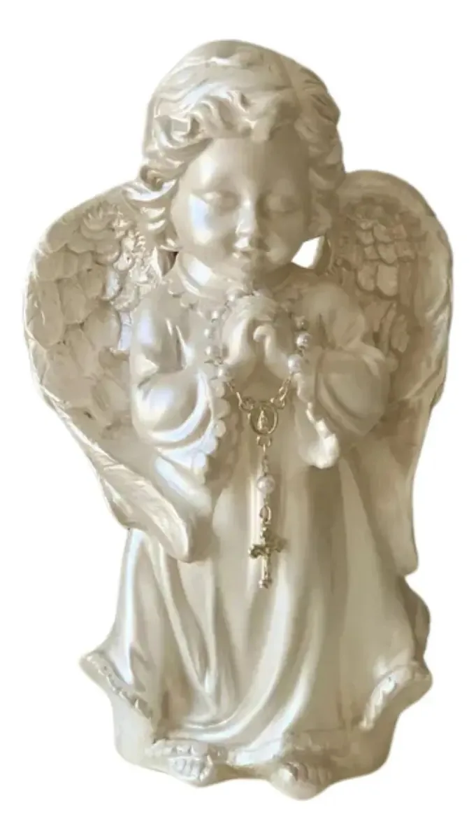 Anjinho 20 Cm Altura Branco Pérola Rezando Feito Em Gesso Escultura Estátuas Anjo Decorativo Presente Gesso Branco Católico Para Pintar Manto Decoração Imagens Lembrança Filho Mãe