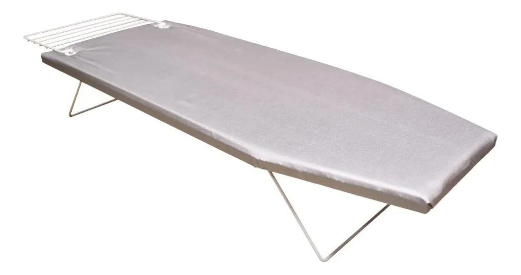 Tábua de passar roupa de mesa dobrável com tábua de passar roupa aluminizada cinza