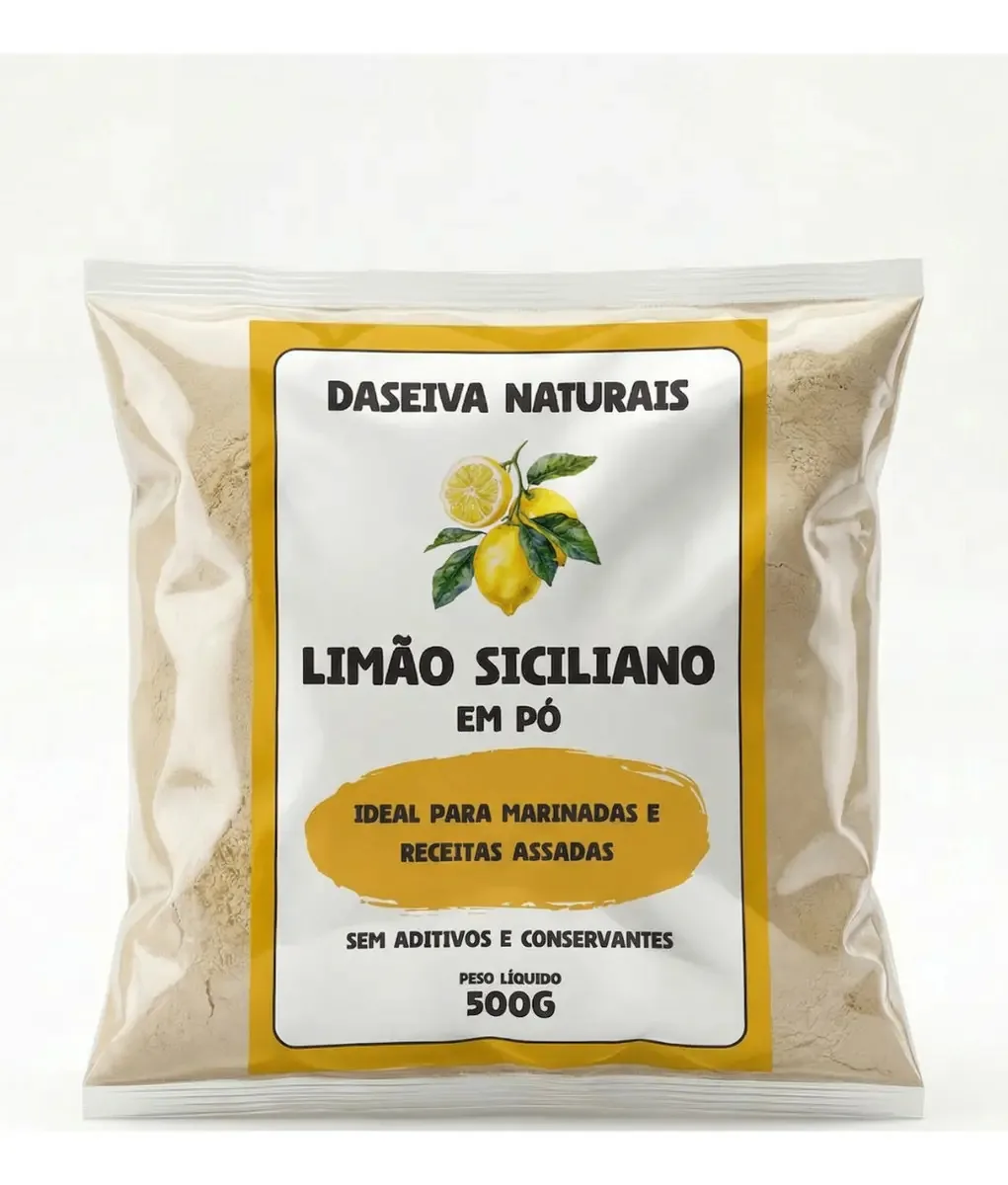 Limão Siciliano Em Pó 500g 100% Natural Puro Sem Aditivos