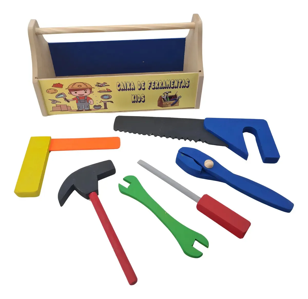 Kit de ferramentas de brinquedo Parcinhas Brinquedos Caixa de Ferramentas Mdf