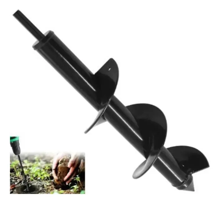 Broca Perfurador Solo Terra Espiral Furadeira Jardinagem