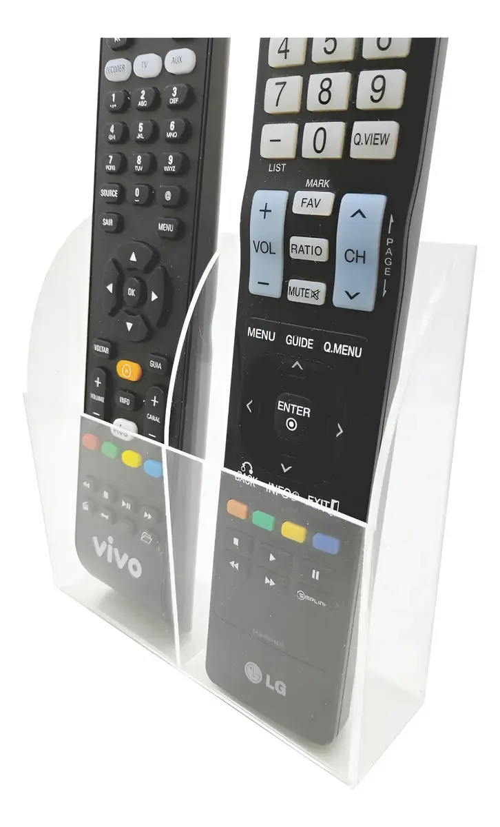 Suporte de Controle Remoto em Acrílico Transparente Nikkey Signs para 2 Controles