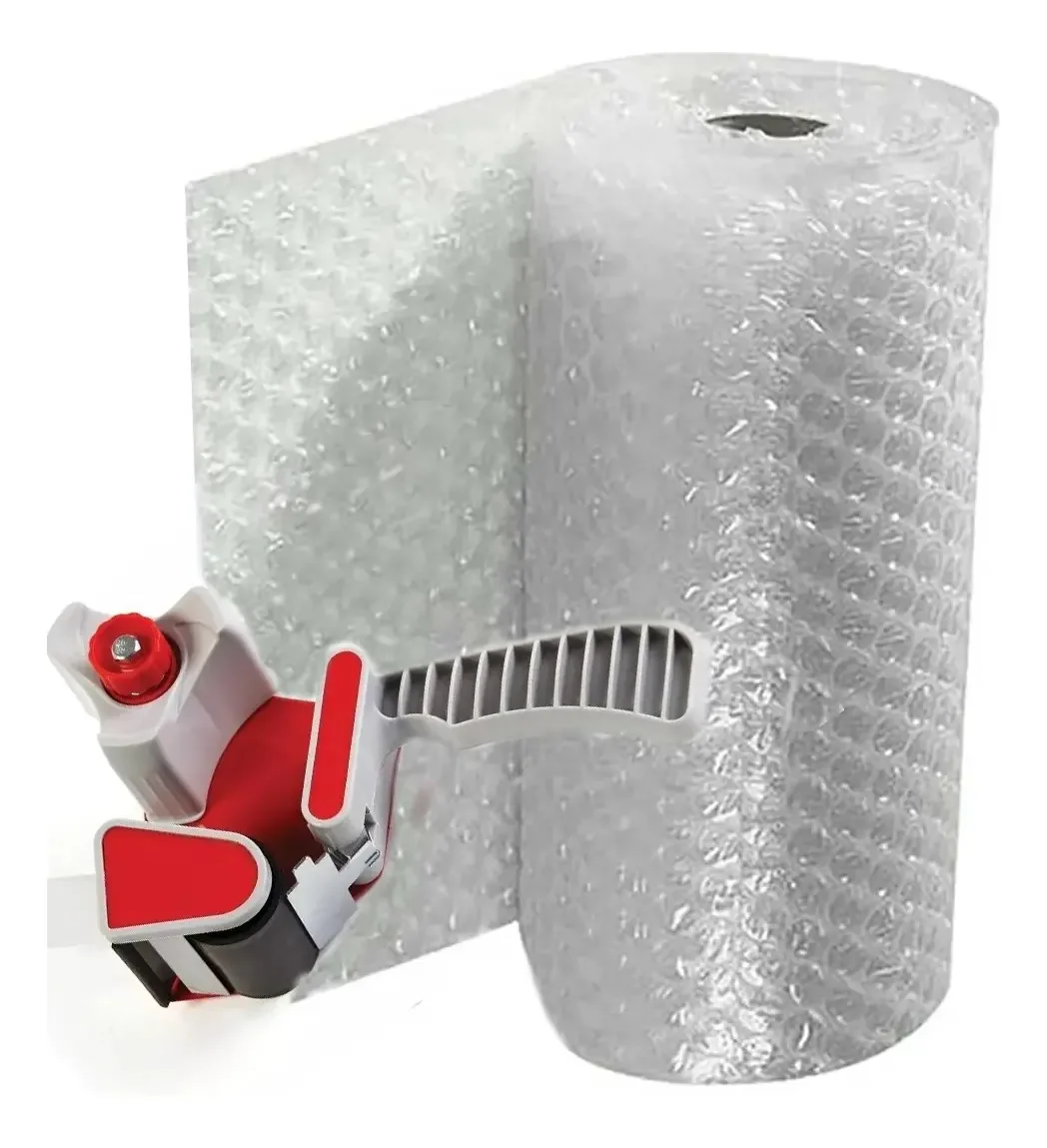 Rolo Embalagem Bolha 70cm X 50 Mts + Dispensador Embalagem Rd Cor Transparente