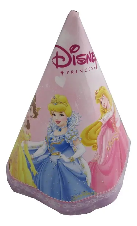 Chapéus de aniversário Cotillion X8 - Princesas e pequeno sino