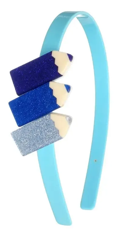 Tiara Lapis Cor Tom Azul Glitter