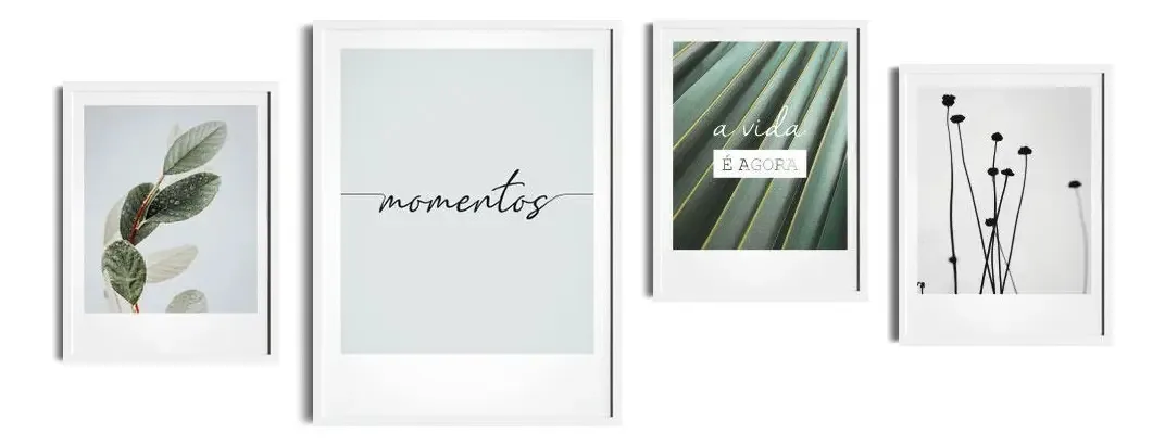 Conjunto Quadros Botânico Inspirador Natureza Motivacional