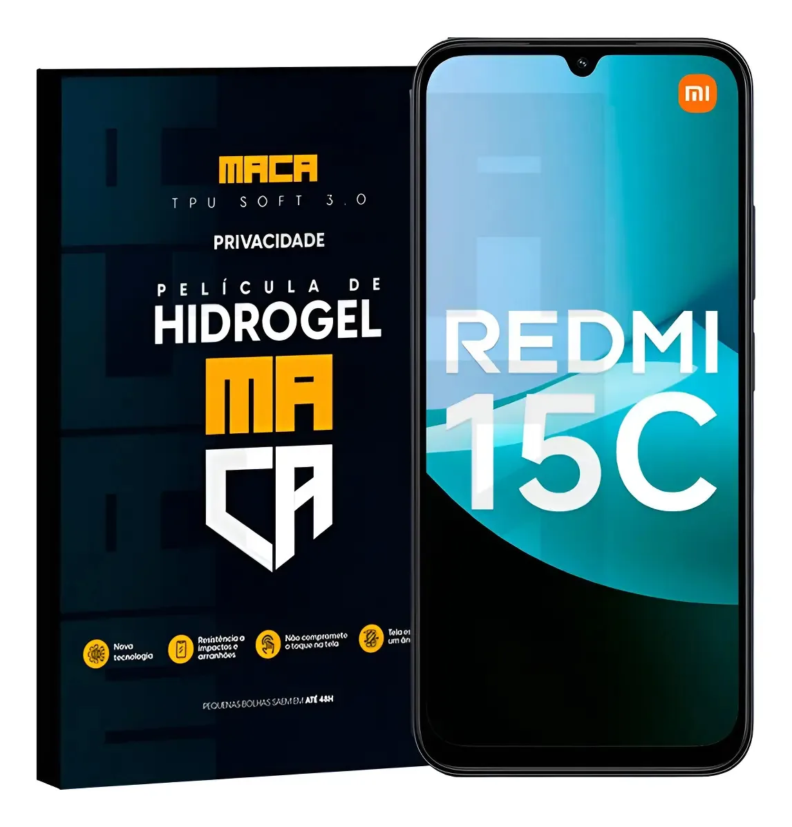 Película Hidrogel Frontal Redmi 15c 4g Privacidade