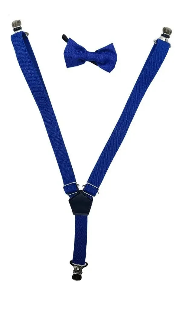Kit Suspensório E Gravata Borboleta Infantil Cores Cor Azul Bic