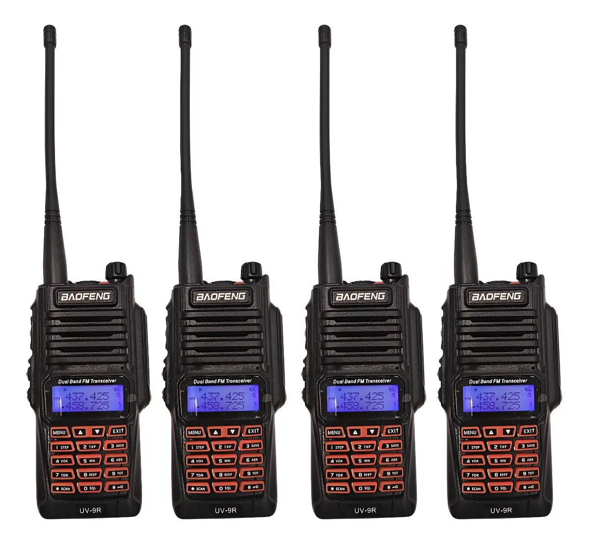 Kit 4 Rádios Comunicadores Baofeng Uv9r Prova D'água Ip67
