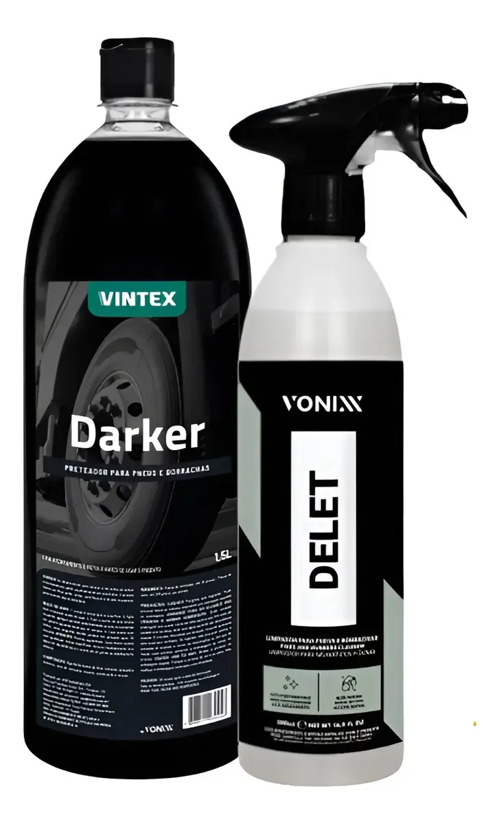 Delet + Darker Renovador E Abrilhantador De Pneus - Vintex Preto