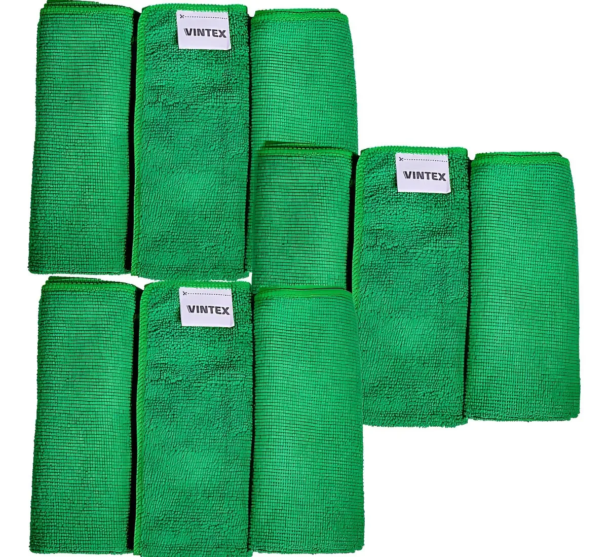 9 Flanela Pano Microfibra Limpeza Automotiva 40x35 Vintex Verde