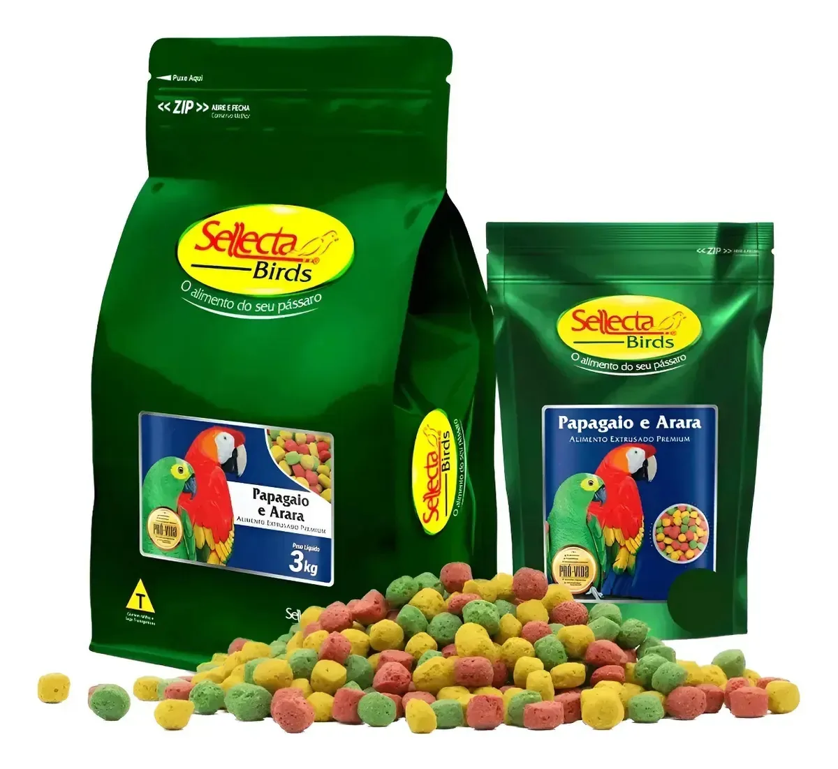 Ração Sellecta Papagaio E Arara 3kg Extrusada