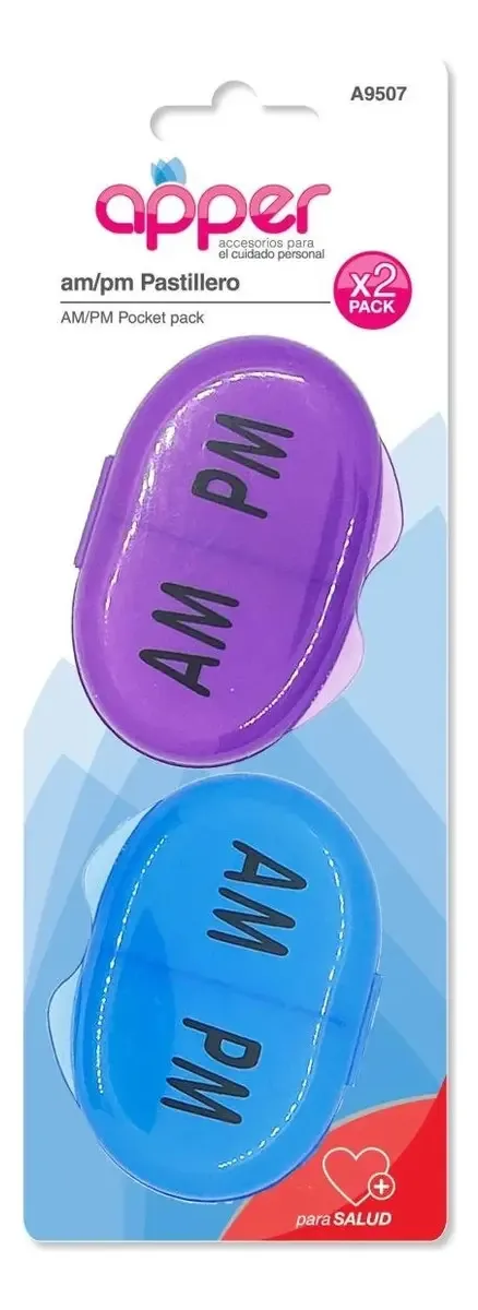 Caixa de comprimidos Apper Daily cor violeta/azul