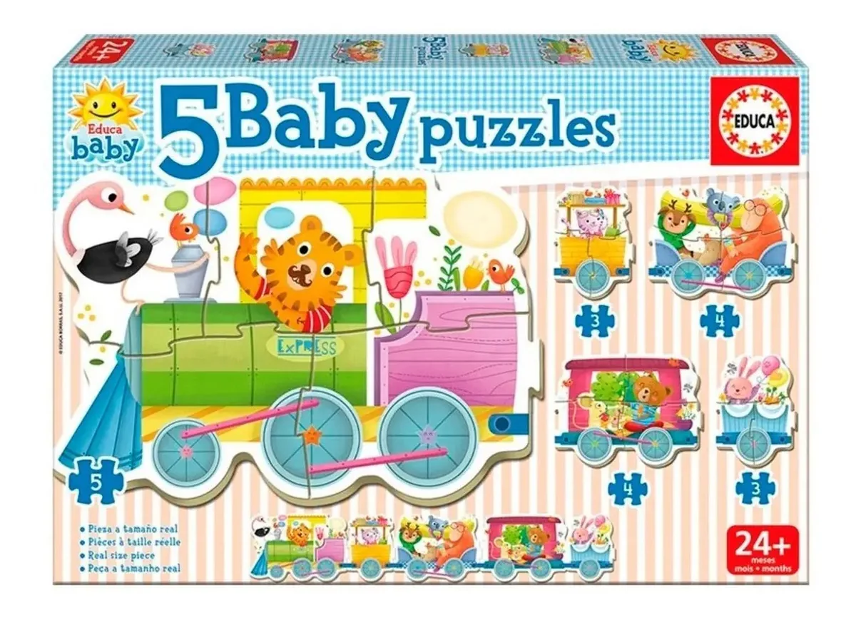 Quebra-cabeças Baby Educa Trencito X5 completos