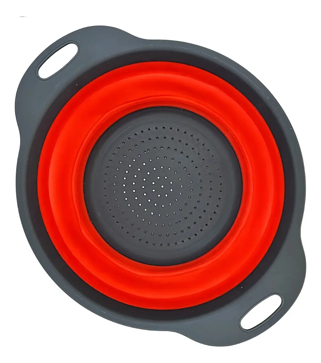 Escorredor de Alimentos Silicone Retrátil 30cm Vermelho Javick